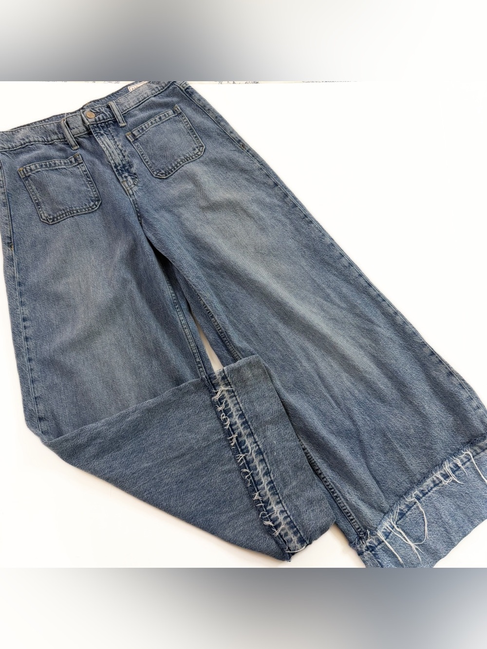 Gap Jeans Womens 28 6 Regular Baggy Mid Rise Raw Hem - Picture 2 of 10